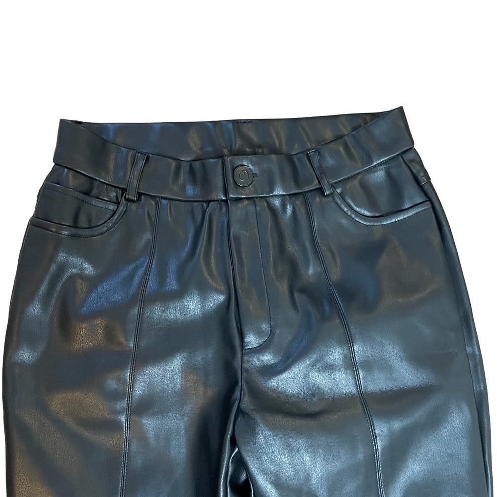 Truth by Republic Black Faux Leather High Rise Front Center Seam Pants Sz. 2 - Picture 4 of 9